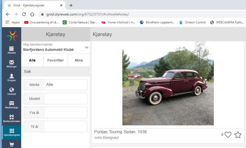 Artikkelbilde til artikkelen Klubbens kjøretøyregister