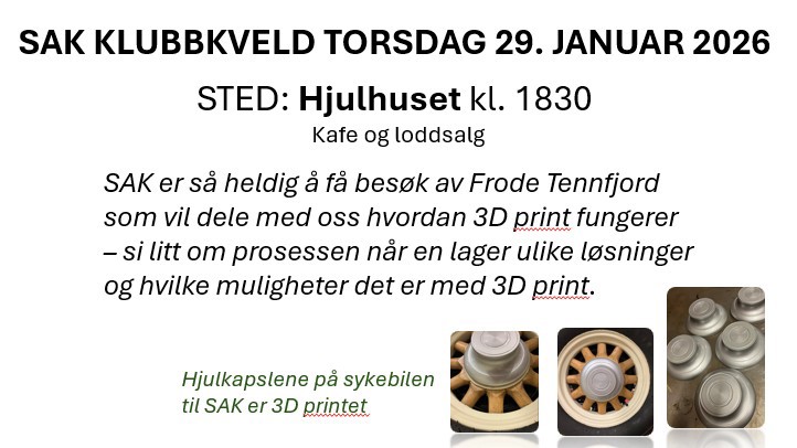 Klubbkveld 29.januar 26 Hjulhuset 
