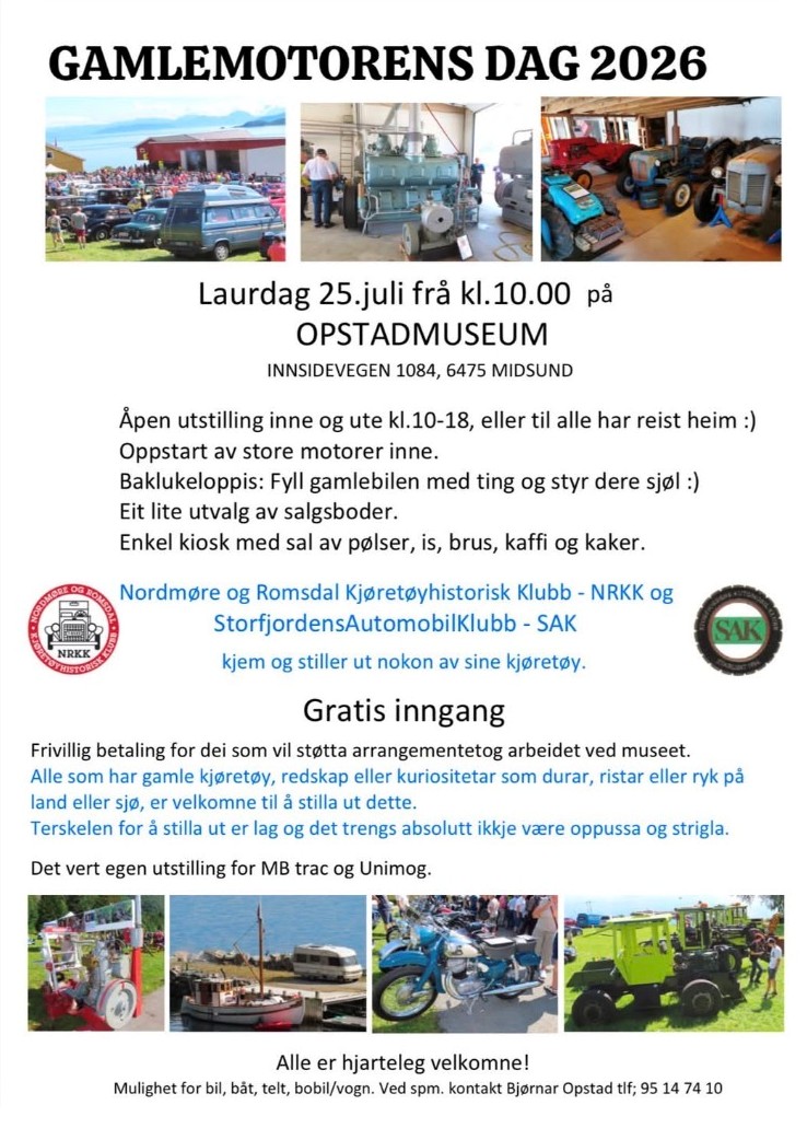 Artikkelbilde til artikkelen Gamelmotorens dag 25.juli Midsund