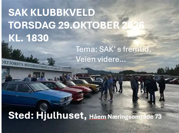 Klubbkveld 29.oktober 26 kl. 1830
